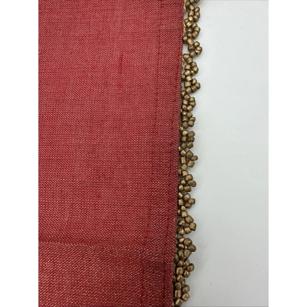 VGT PIER ONE Set Of 6 Beaded Napkin & Rings - Napkins Sz 20x20
